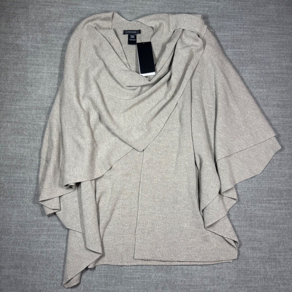 Parkhurst Merino Wool Covi Wrap NEW Birch Beige Made in Canada One Size Shawl